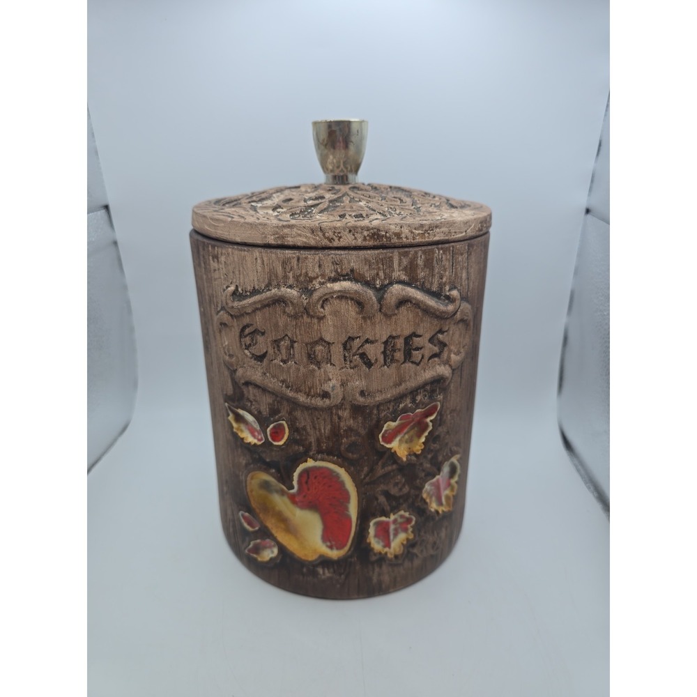 Vintage Cookie Jar with Apple Design